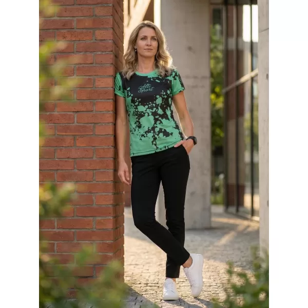  Prémium funkcionális női póló ALTISPORT VOJ/ALW012TR01 FEKETE/TÜRKIZ 