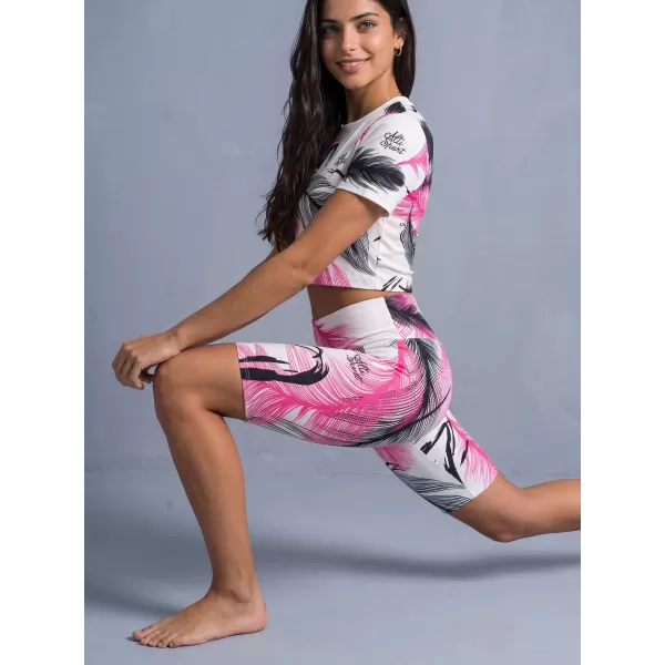  Térd feletti női leggings prémium ALTISPORT VOJ/ALW001LEG02 FEHÉR RÓZSASZÍN 
