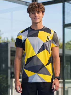 Férfi prémium plusz funkcionális póló ALTISPORT VOJ/ALM007TR02 FEKETE ÉS SÁRGA