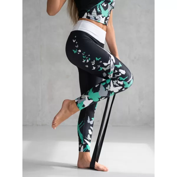  Női hosszú prémium leggings ALTISPORT VOJ/ALW022LEG01 FEKETE/TÜRKIZ 