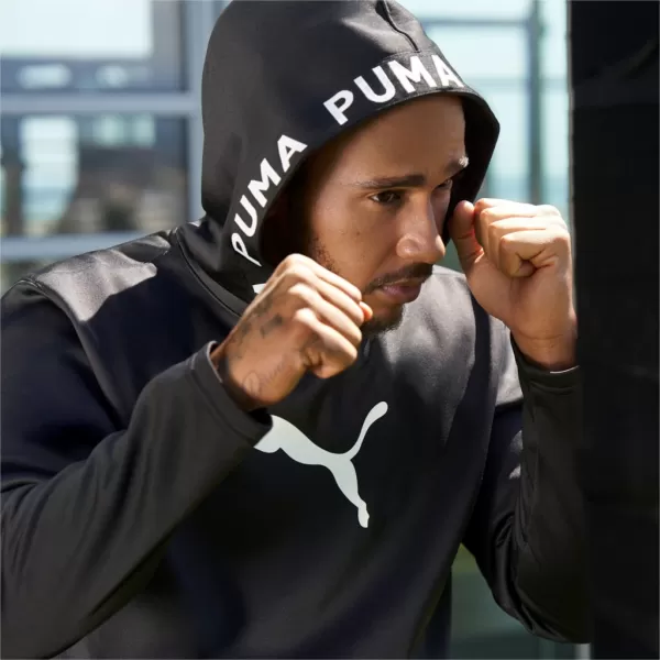  Férfi pulóver PUMA TRAIN PWR FLEECE HOODIE 520893-01 FEKETE 