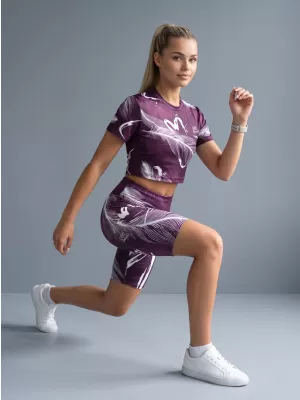 Térd feletti női leggings prémium ALTISPORT VOJ/ALW001LEG02 LILA/FEHÉR