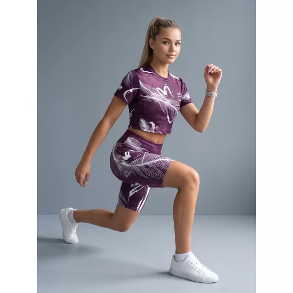  Térd feletti női leggings prémium ALTISPORT VOJ/ALW001LEG02 LILA/FEHÉR 