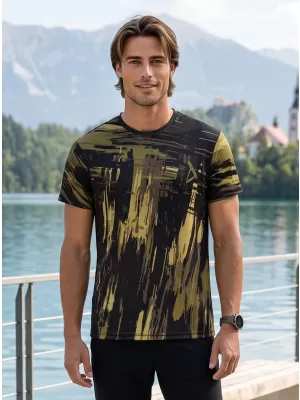 Pánské funkční triko premium ALTISPORT VOJ/ALM010TR01 ČERNÁ/ARMY