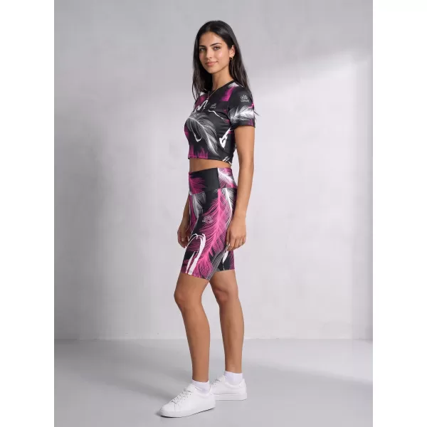 Térd feletti női leggings prémium ALTISPORT VOJ/ALW001LEG02 FEKETE/RÓZSASZÍN 