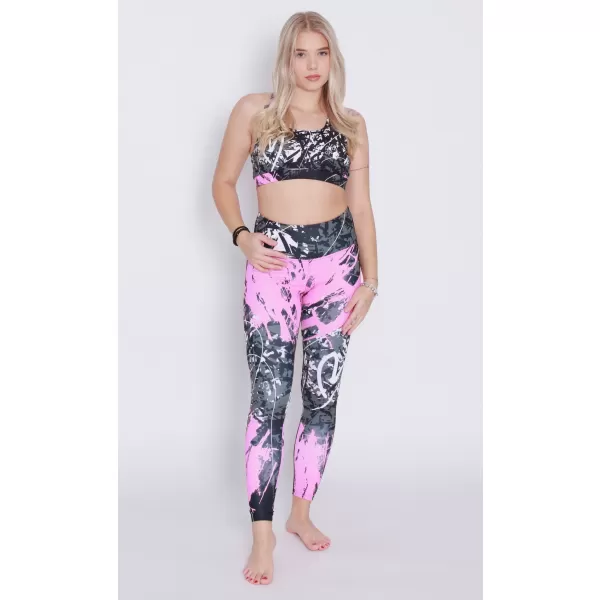  Női hosszú prémium leggings ALTISPORT VOJ/ALW018LEG01 FEKETE RÓZSASZÍN 