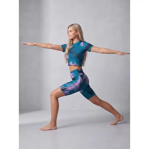  Térd feletti női leggings prémium ALTISPORT VOJ/ALW001LEG02 BENZINES/VILÁGOS RÓZSASZÍN 