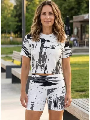 Női rövid prémium leggings ALTISPORT VOJ/ALW010LEG03 FEHÉR