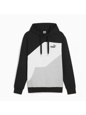 Férfi pulóver PUMA POWER COLORBLOCK HOODIE 678931-01 FEKETE
