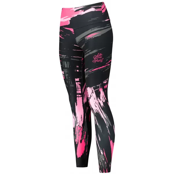  Női hosszú prémium leggings ALTISPORT VOJ/ALW010LEG01 FEKETE/VILÁGOS RÓZSASZÍN 