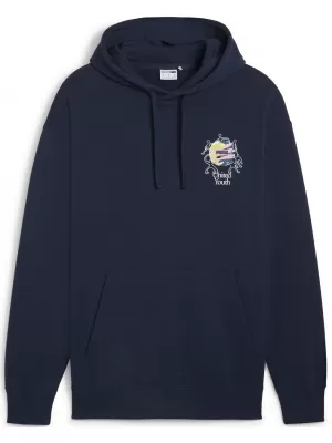 Férfi pulóver PUMA DOWNTOWN GRAPHIC HOODIE 624361-14 KÉK