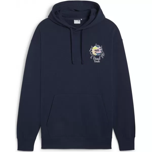  Férfi pulóver PUMA DOWNTOWN GRAPHIC HOODIE 624361-14 KÉK 