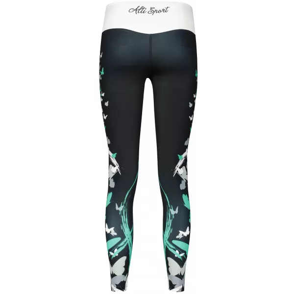  Női hosszú prémium leggings ALTISPORT VOJ/ALW022LEG01 FEKETE/TÜRKIZ 