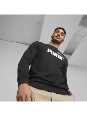 Férfi pulóver PUMA ESS+ 2 COL BIG LOGO CREW 586763-61 FEKETE