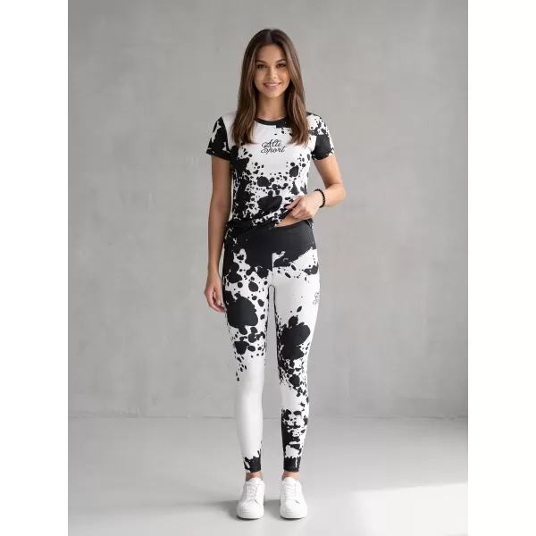  Női hosszú prémium leggings ALTISPORT VOJ/ALW012LEG01 FEKETE-FEHÉR 