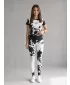 Női hosszú prémium leggings ALTISPORT VOJ/ALW012LEG01 FEKETE-FEHÉR