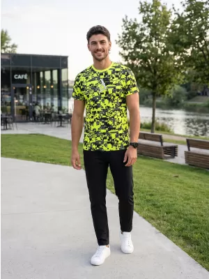 Prémium plusz funkcionális férfi póló ALTISPORT VOJ/ALM011TR02 NEON/SÁRGA