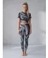 Női hosszú prémium leggings ALTISPORT VOJ/ALW001LEG01 FEKETE/SZÜRKE