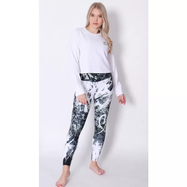  Női hosszú prémium leggings ALTISPORT VOJ/ALW018LEG01 FEKETE ÉS FEHÉR 