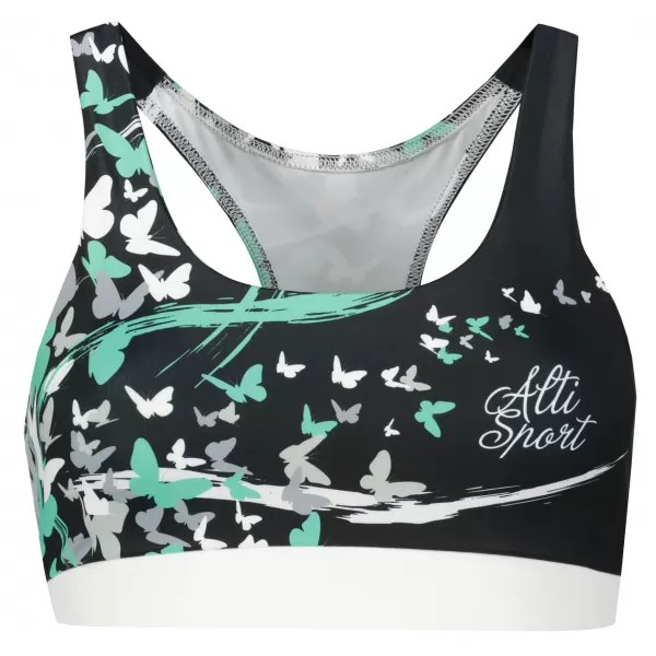  Női prémium sportmelltartó ALTISPORT VOJ/ALW022POD01 FEKETE/TÜRKIZ 