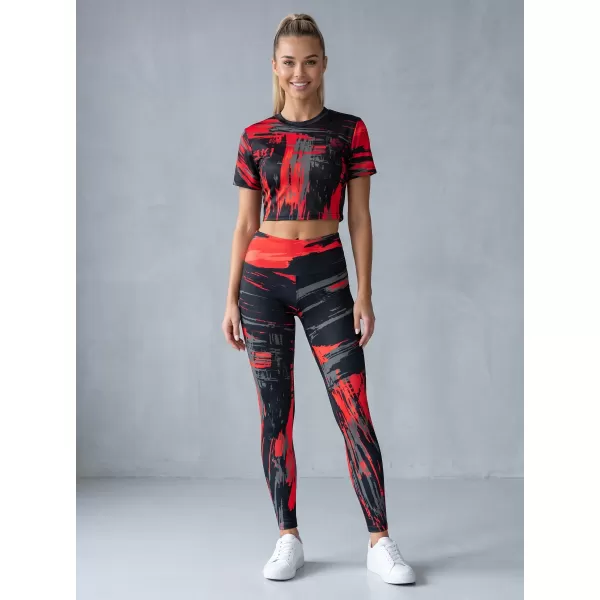  Női hosszú prémium leggings ALTISPORT VOJ/ALW010LEG01 FEKETE ÉS PIROS 