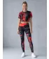 Női hosszú prémium leggings ALTISPORT VOJ/ALW010LEG01 FEKETE ÉS PIROS