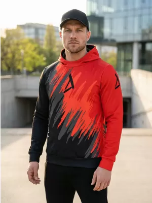Férfi prémium funkcionális pulóver ALTISPORT VOJ/ALM006MI01 FEKETE ÉS PIROS