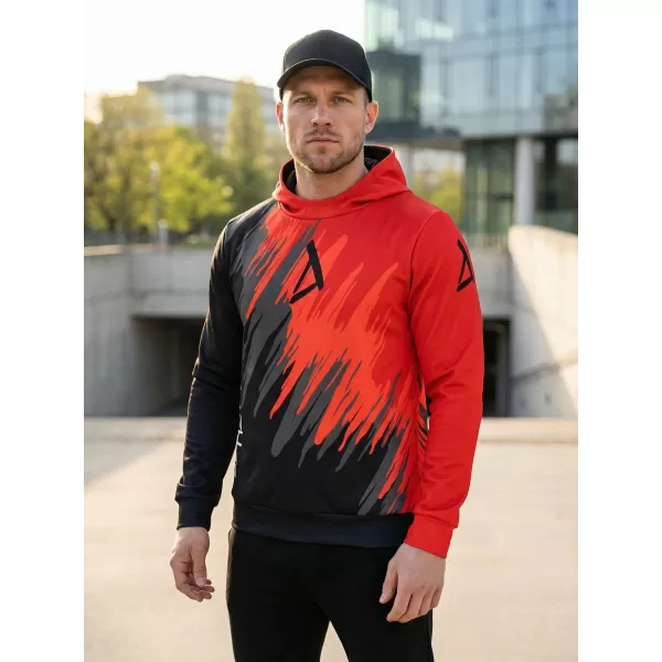  Férfi prémium funkcionális pulóver ALTISPORT VOJ/ALM006MI01 FEKETE ÉS PIROS 