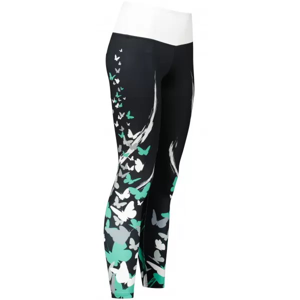  Női hosszú prémium leggings ALTISPORT VOJ/ALW022LEG01 FEKETE/TÜRKIZ 