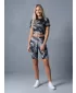 Térd feletti női leggings prémium ALTISPORT VOJ/ALW001LEG02 FEKETE/SZÜRKE