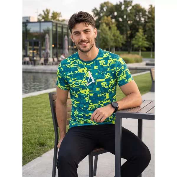  Férfi prémium plusz funkcionális póló ALTISPORT VOJ/ALM011TR02 KEROZIN/NEONSÁRGA 