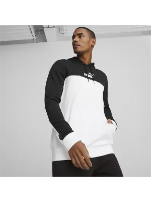 Férfi pulóver PUMA ESS BLOCK X TAPE HOODIE 675173-01 FEKETE