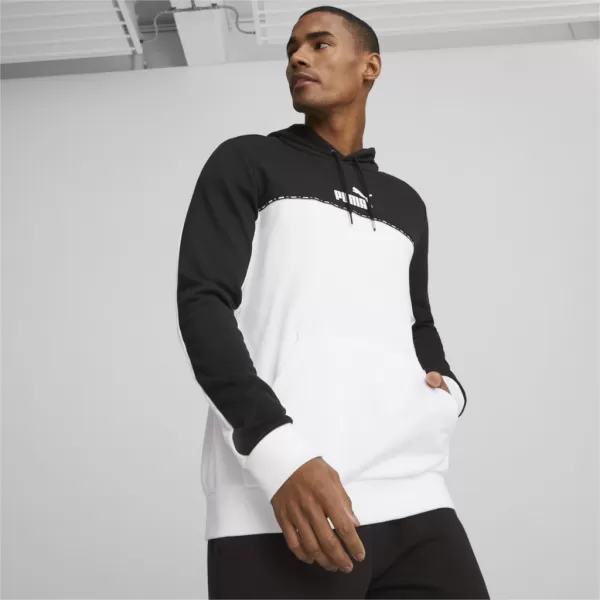  Férfi pulóver PUMA ESS BLOCK X TAPE HOODIE 675173-01 FEKETE 