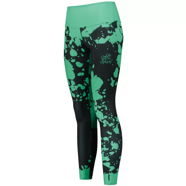  Női hosszú prémium leggings ALTISPORT VOJ/ALW012LEG01 FEKETE/TÜRKIZ 