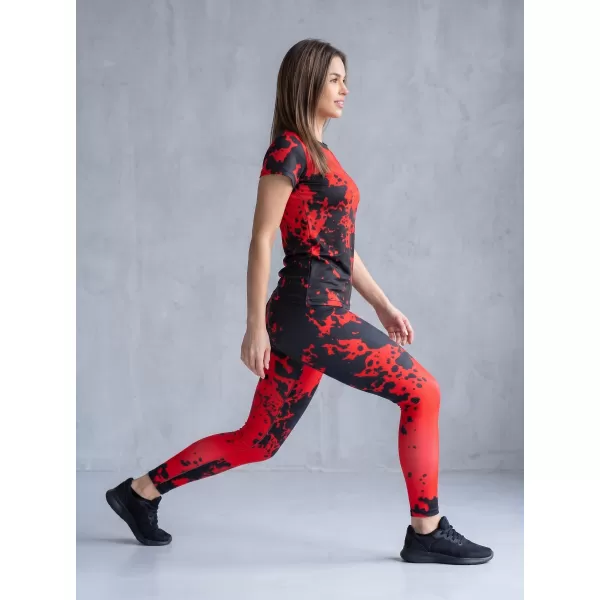  Női hosszú prémium leggings ALTISPORT VOJ/ALW012LEG01 FEKETE PIROS 