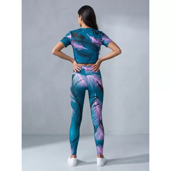  Női hosszú prémium leggings ALTISPORT VOJ/ALW001LEG01 BENZINES/VILÁGOS RÓZSASZÍN 