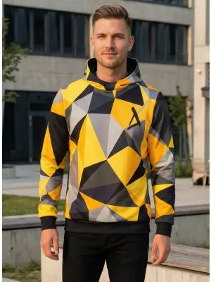 Férfi prémium funkcionális pulóver ALTISPORT VOJ/ALM007MI01 FEKETE ÉS SÁRGA