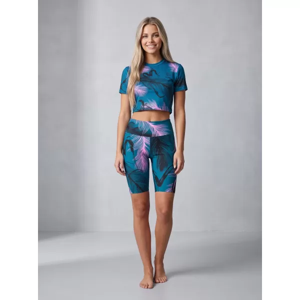  Térd feletti női leggings prémium ALTISPORT VOJ/ALW001LEG02 BENZINES/VILÁGOS RÓZSASZÍN 