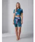 Térd feletti női leggings prémium ALTISPORT VOJ/ALW001LEG02 BENZINES/VILÁGOS RÓZSASZÍN