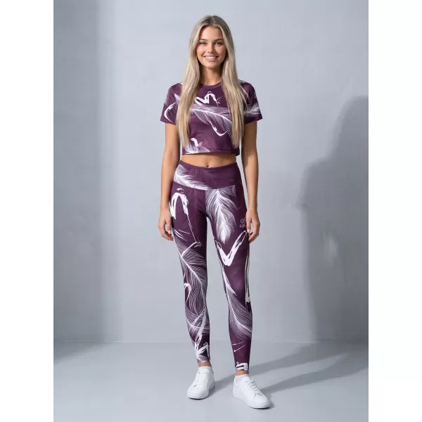  Női hosszú prémium leggings ALTISPORT VOJ/ALW001LEG01 LILA/FEHÉR 