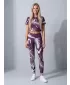 Női hosszú prémium leggings ALTISPORT VOJ/ALW001LEG01 LILA/FEHÉR