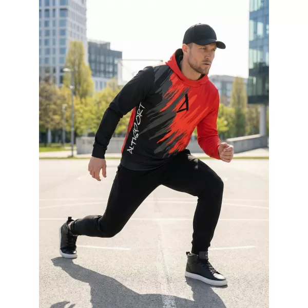  Férfi prémium funkcionális pulóver ALTISPORT VOJ/ALM006MI01 FEKETE ÉS PIROS 