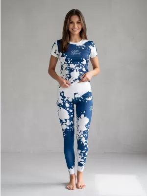 Női hosszú prémium leggings ALTISPORT VOJ/ALW012LEG01 FEHÉR KÉK