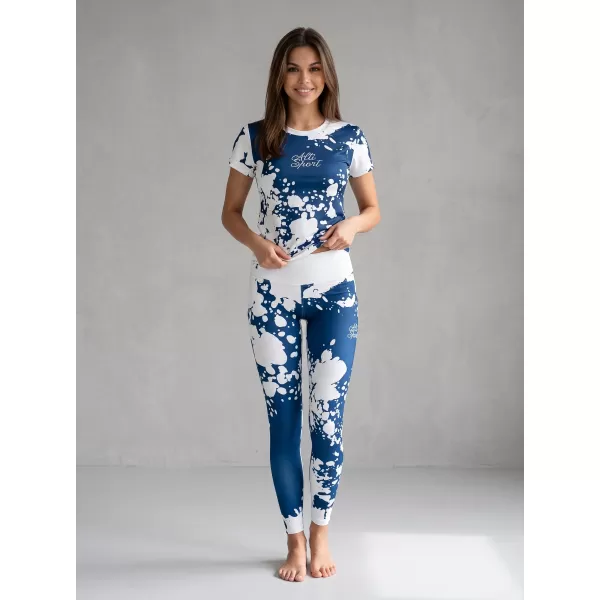  Női hosszú prémium leggings ALTISPORT VOJ/ALW012LEG01 FEHÉR KÉK 