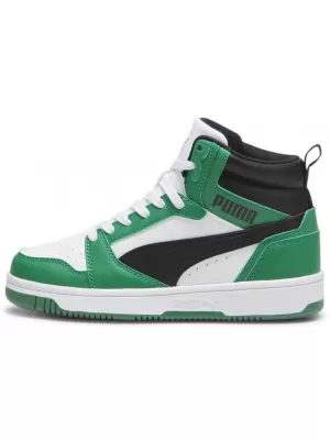Gyerekcipők PUMA REBOUND V6 MID JR 393831-10 FEHÉR
