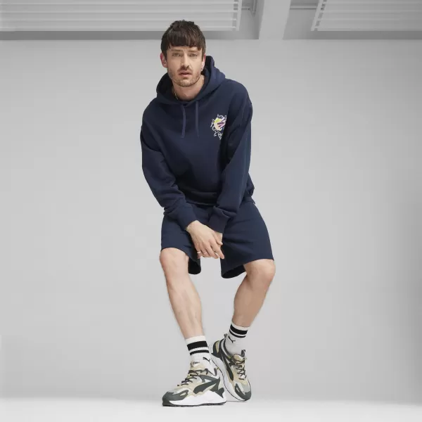  Férfi pulóver PUMA DOWNTOWN GRAPHIC HOODIE 624361-14 KÉK 