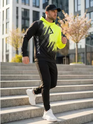 Férfi prémium funkcionális pulóver ALTISPORT VOJ/ALM006MI01 FEKETE ÉS SÁRGA