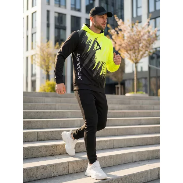  Férfi prémium funkcionális pulóver ALTISPORT VOJ/ALM006MI01 FEKETE ÉS SÁRGA 