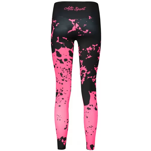  Női hosszú prémium leggings ALTISPORT VOJ/ALW012LEG01 FEKETE/FLUO RÓZSASZÍN 