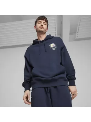 Férfi pulóver PUMA DOWNTOWN GRAPHIC HOODIE 624361-14 KÉK